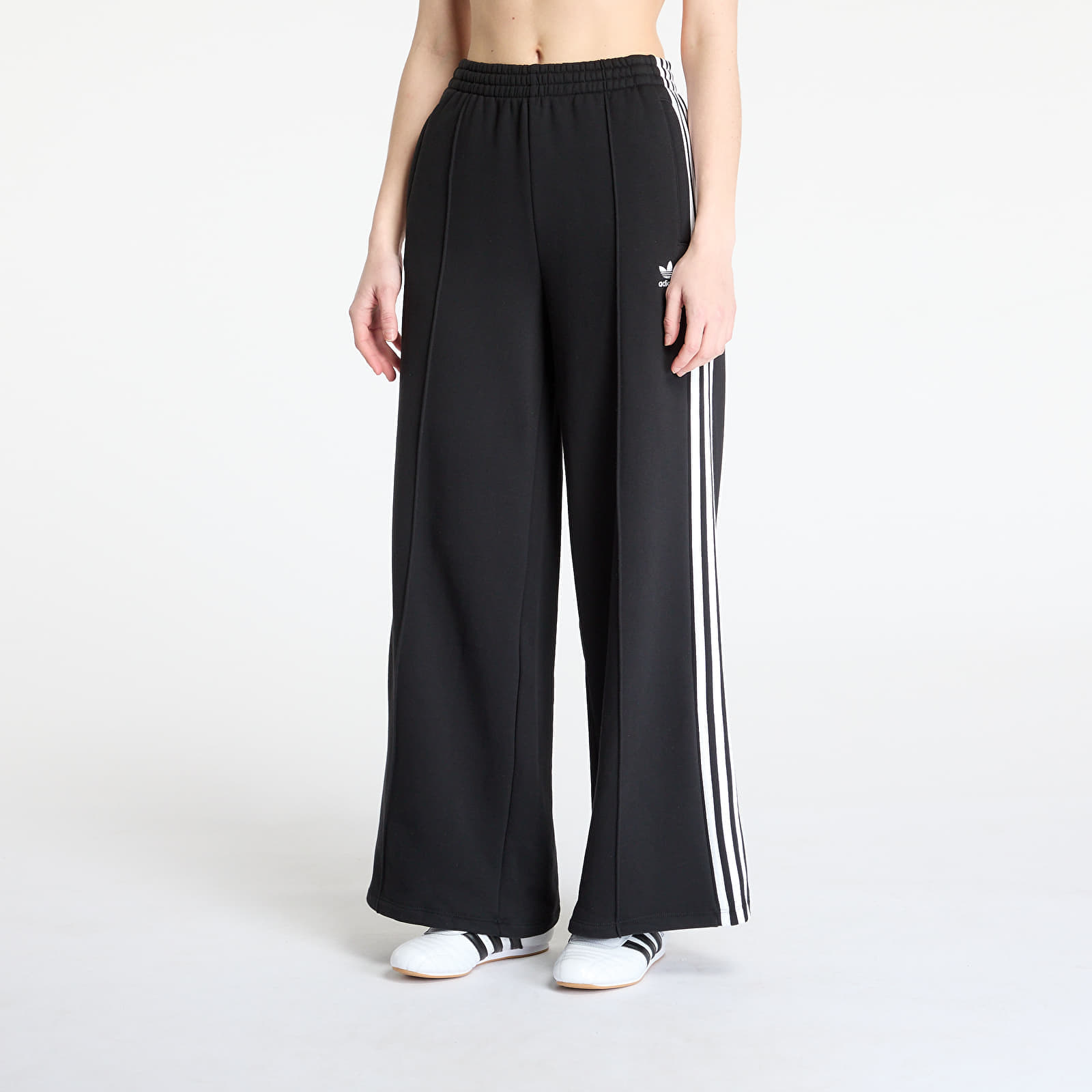 Hosen adidas 3 Stripes Wide Leg Loose French Terry Pant Black XS