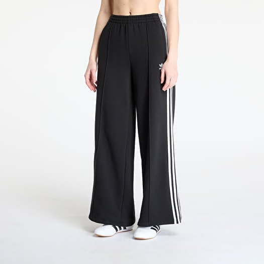 adidas 3 Stripes Wide Leg Loose French Terry Pant Black