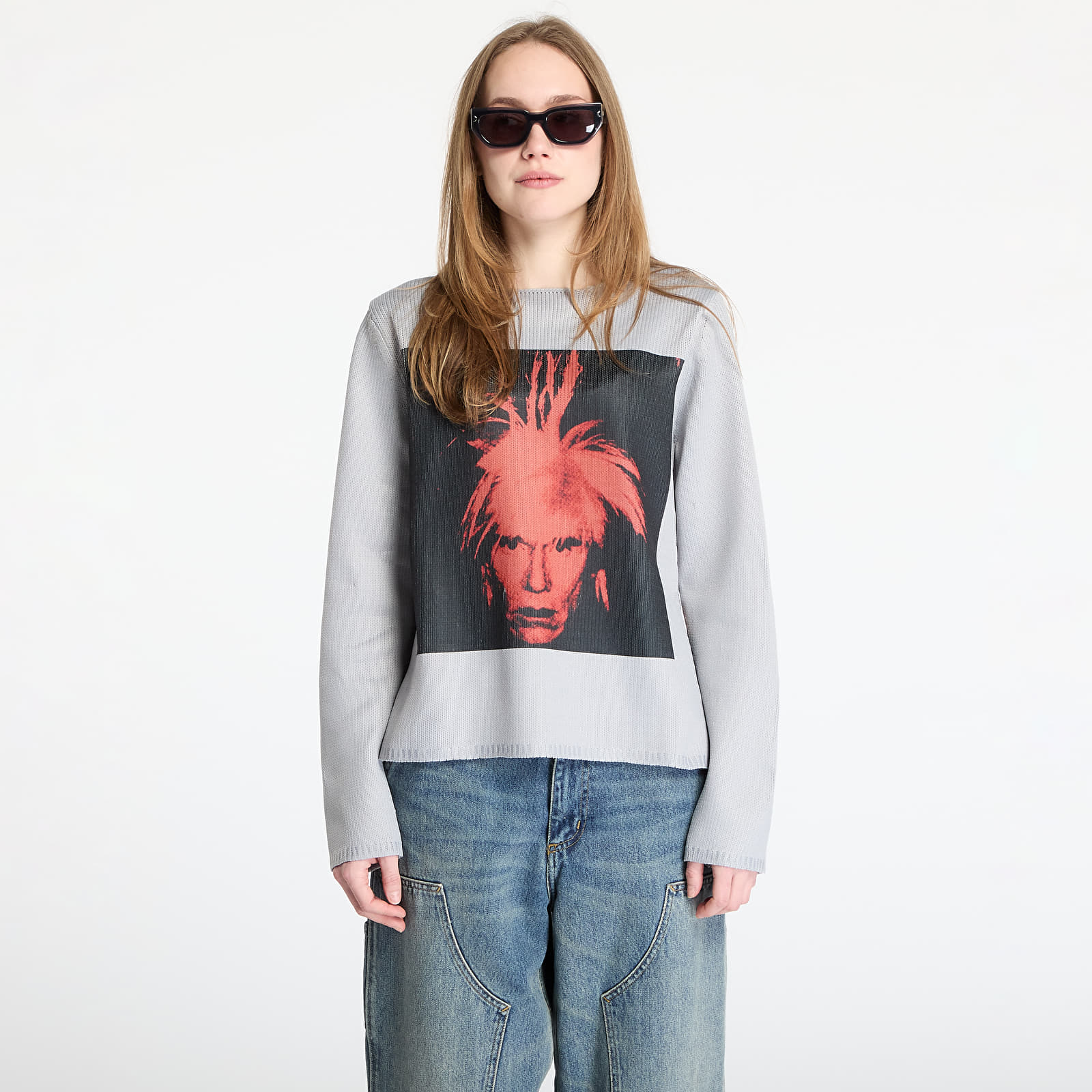 Pulóverek Comme des Garçons SHIRT Sweater Grey/ Red