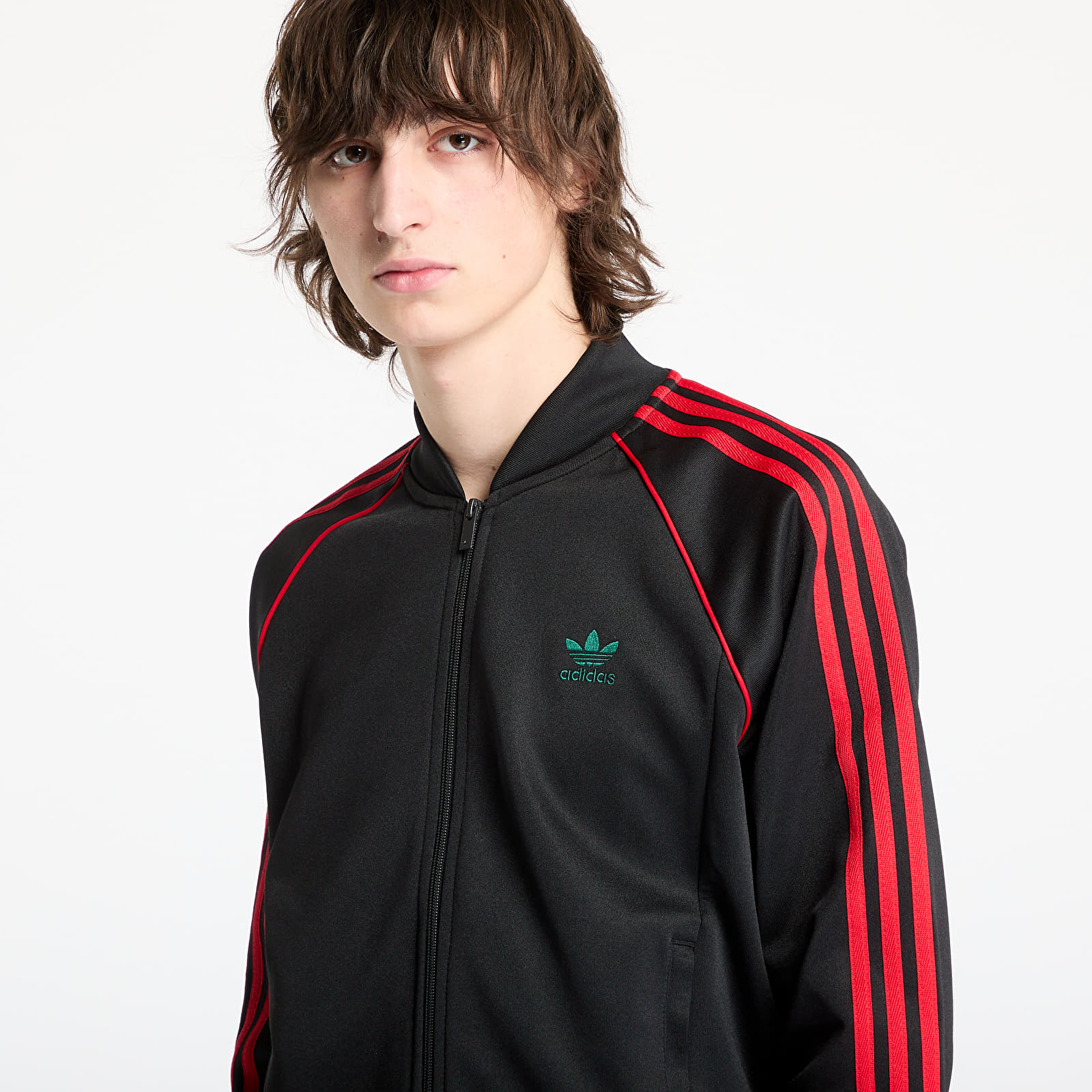 Mikiny adidas Sst Adicolor Classics Tracktop Black/ Better Scarlet