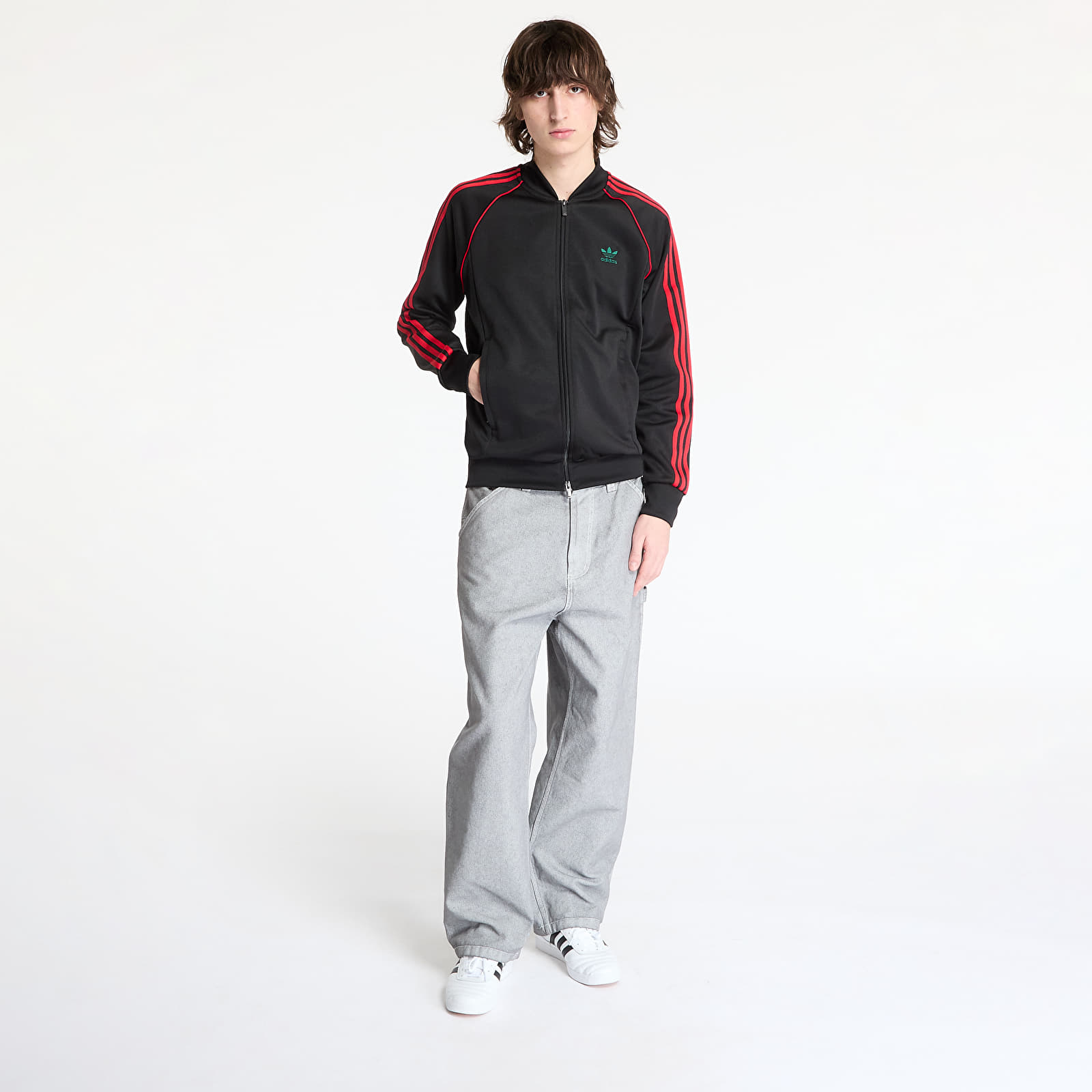 Mikiny adidas Sst Adicolor Classics Tracktop Black/ Better Scarlet