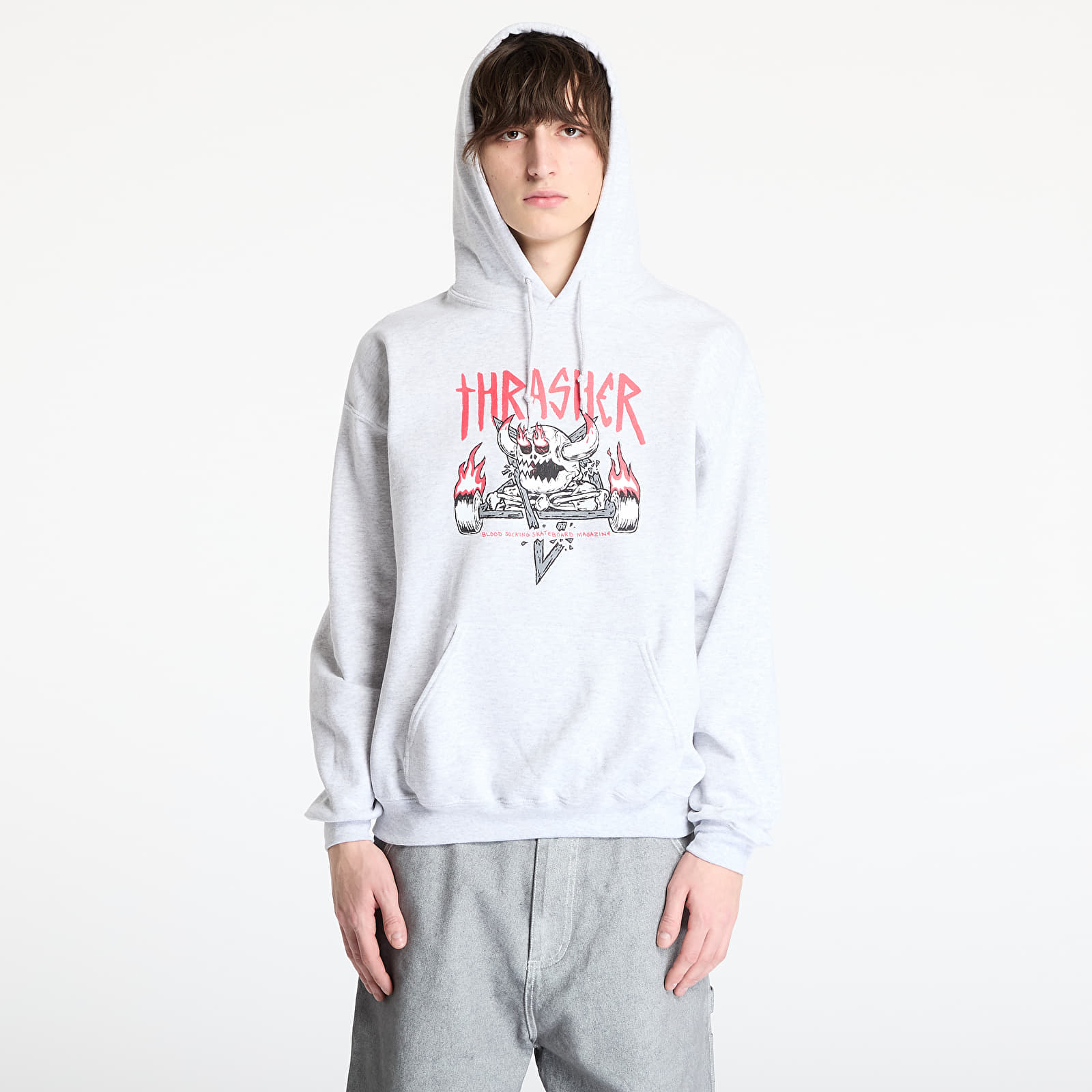 Sweatshirts Thrasher x Toy Machine Monster Gram Hoodie Ash Grey