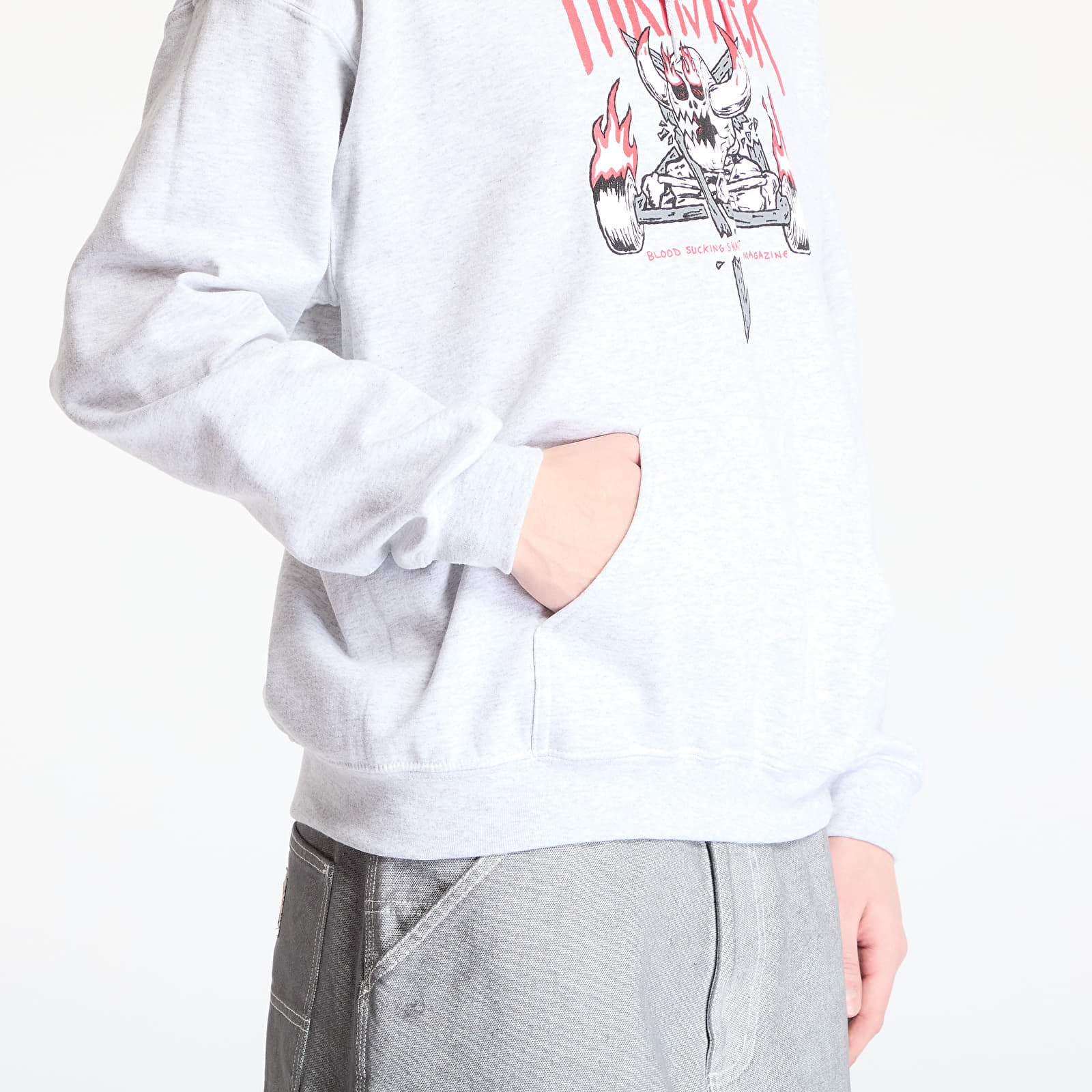Sweatshirts Thrasher x Toy Machine Monster Gram Hoodie Ash Grey