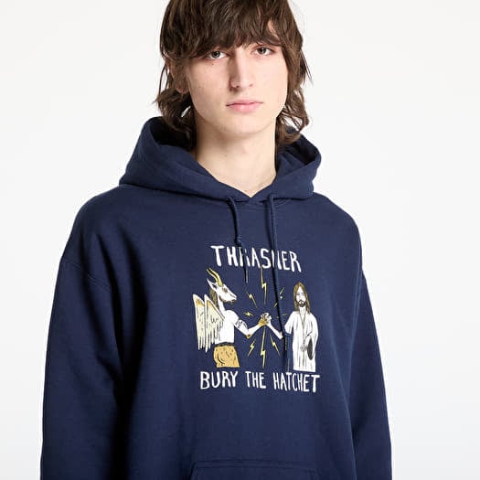 ★Thrasher x Toy Machine Vortex Mens Hoodie 関税込★ Thrasher Magazine x Toy Machine Bury The Hatchet Navy Hoodie