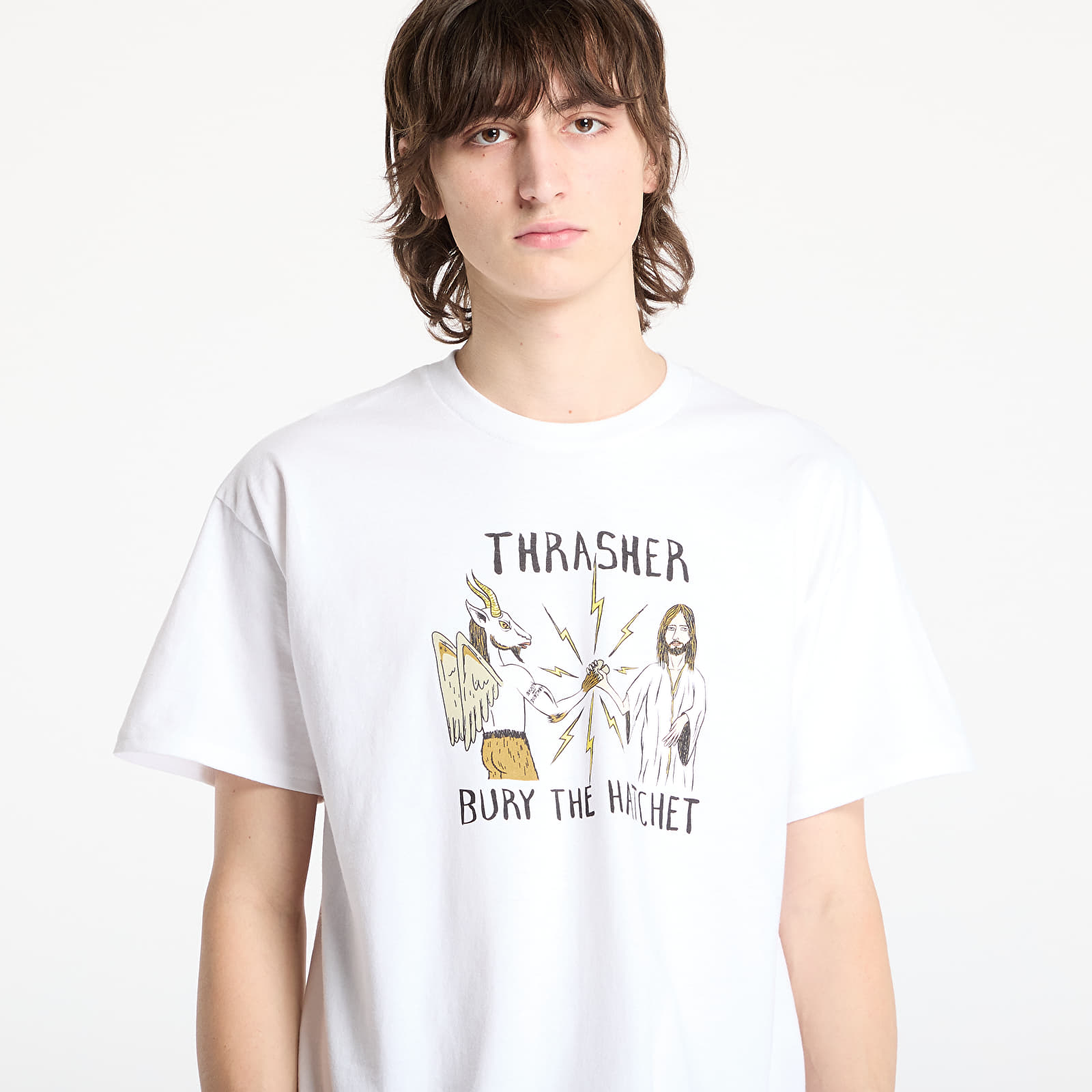 Tricouri  Thrasher x Toy Machine B.T.H. T-Shirt White