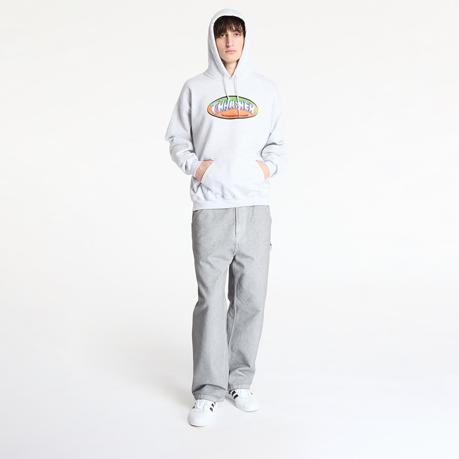 Hanorace Thrasher Ninety Five by Spanky Hoodie Ash Grey