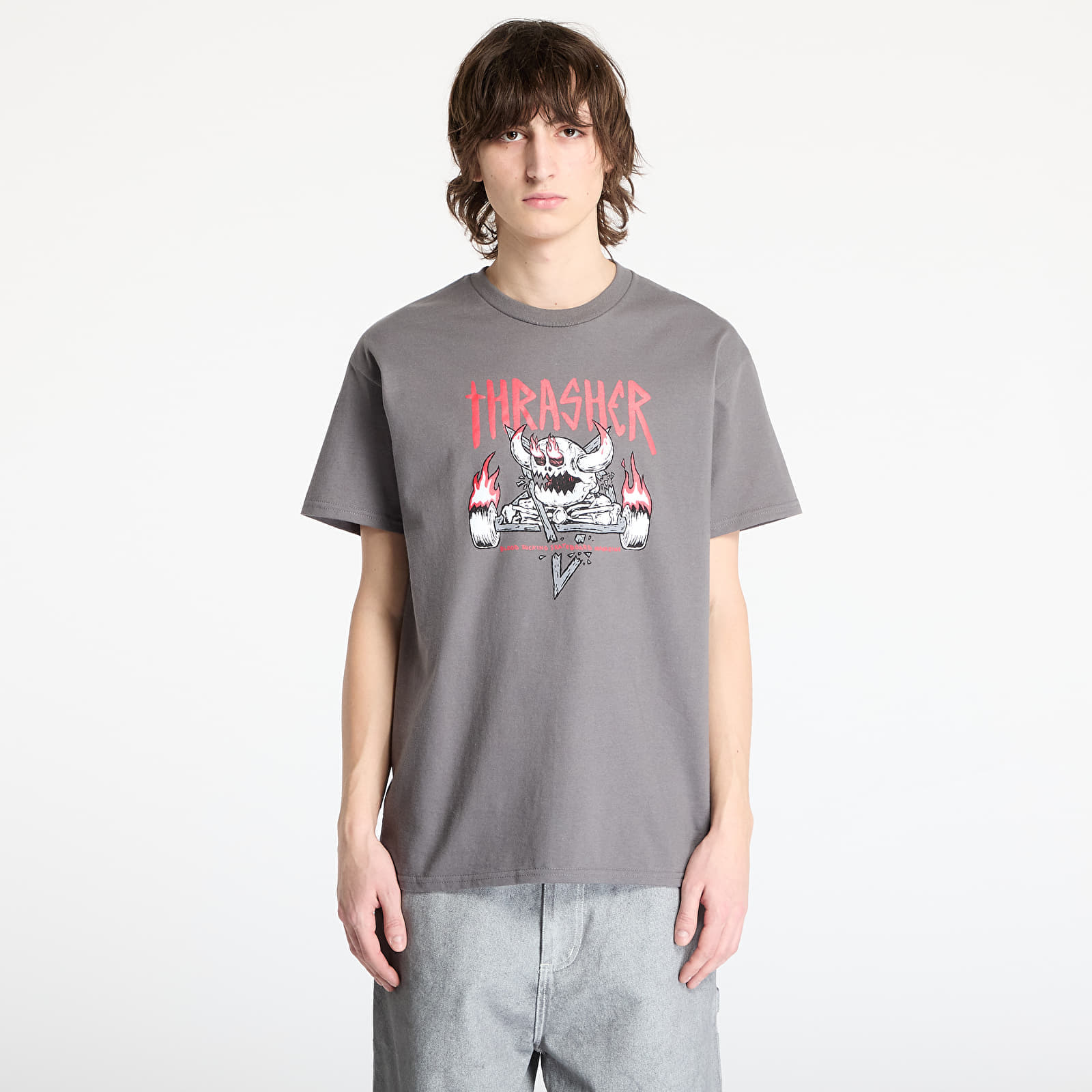 Camiseta Thrasher x Toy Machine Monster Gram T-Shirt Charcoal L