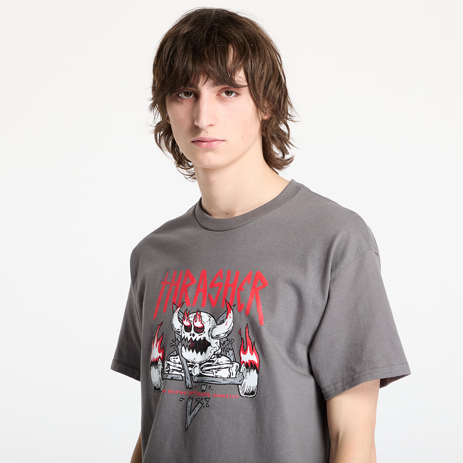 Koszulki Thrasher x Toy Machine Monster Gram T-Shirt Charcoal