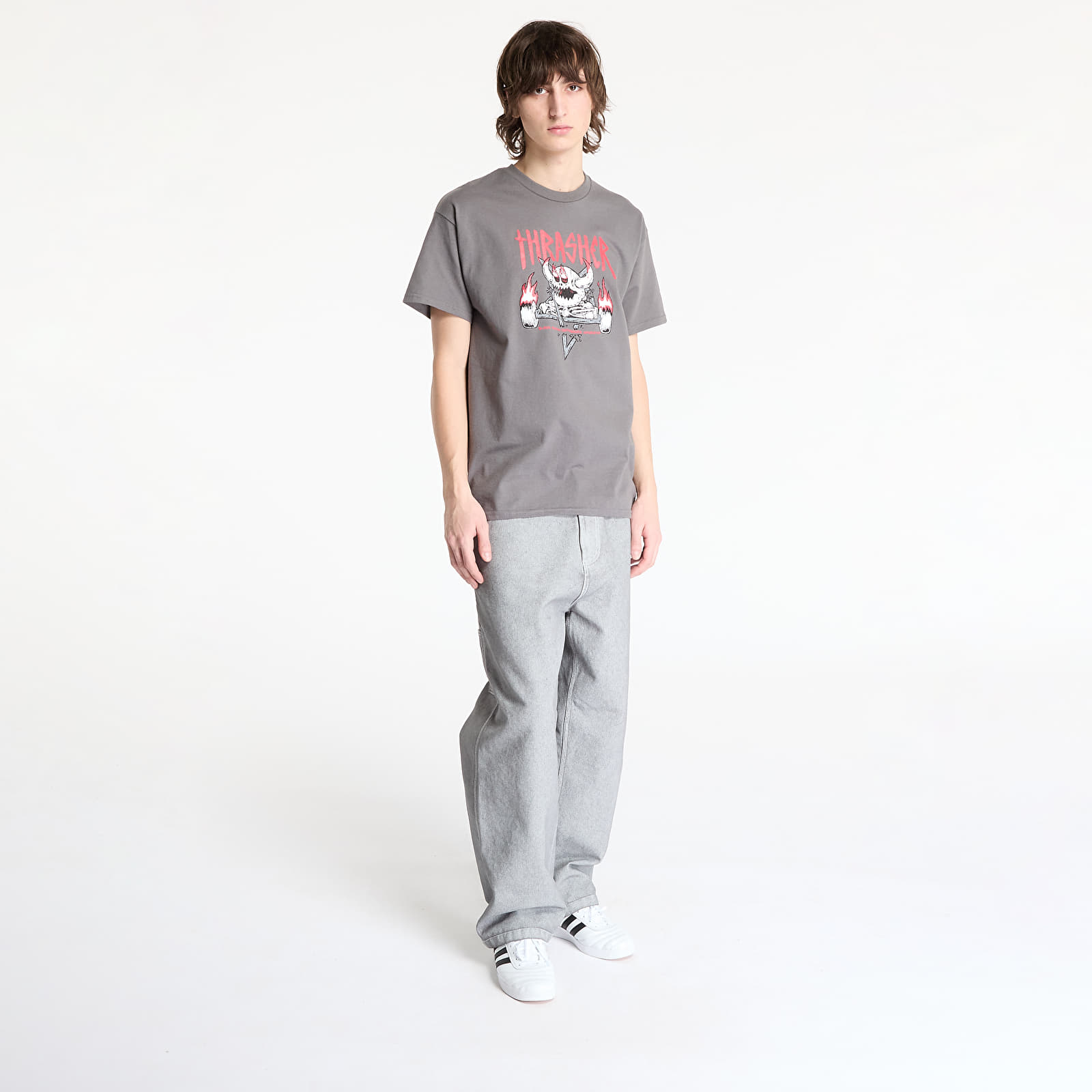Koszulki Thrasher x Toy Machine Monster Gram T-Shirt Charcoal