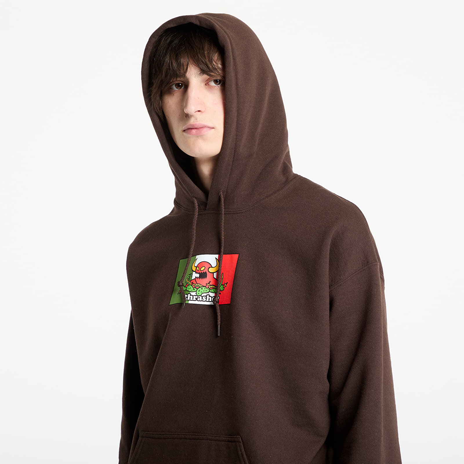 Sudaderas Thrasher x Toy Machine Hecho Hoodie Dark Chocolate