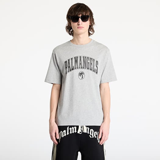Tričko Palm Angels College Palm Slim Tee Grey Melange/ Black