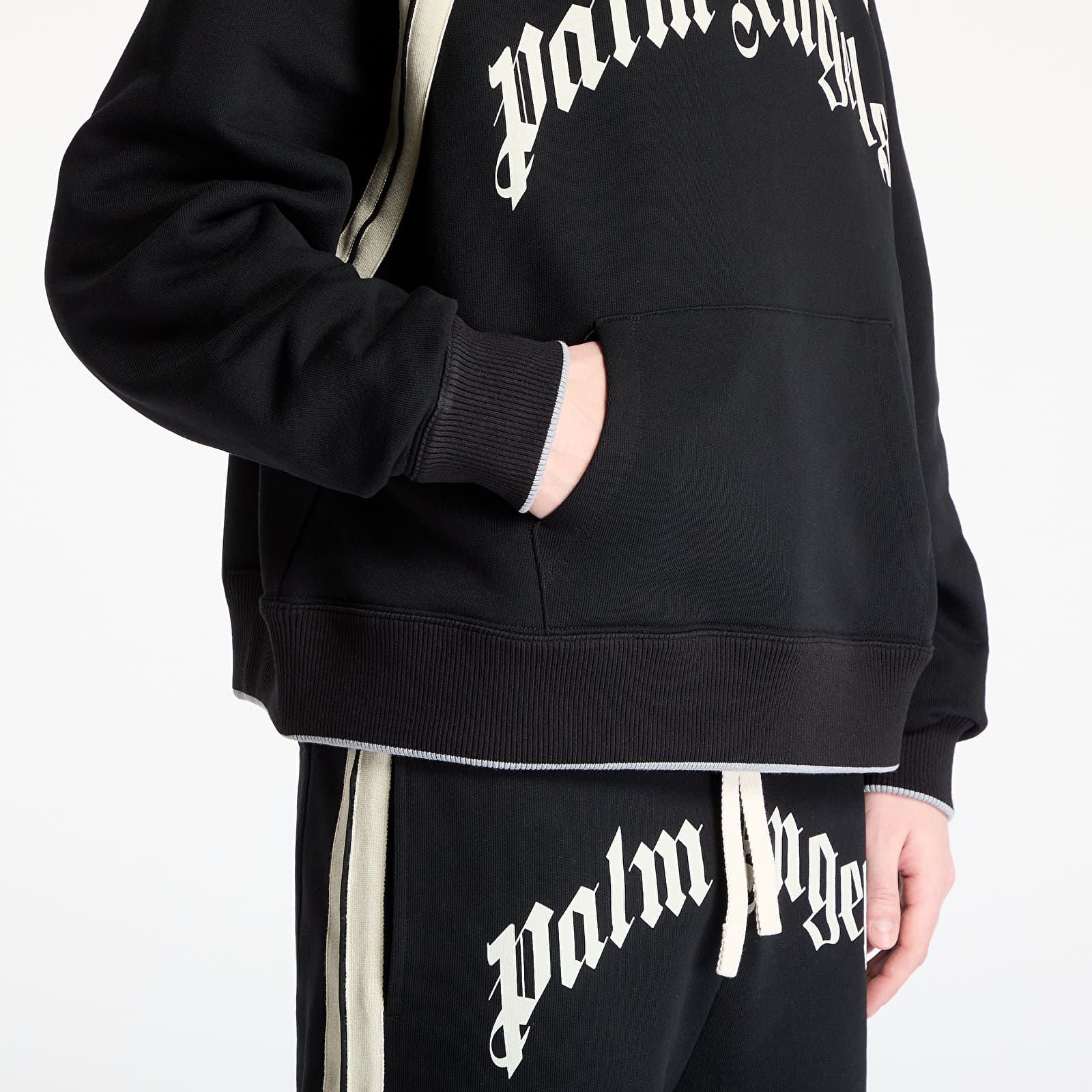 Hoodies and sweatshirts  Palm Angels Curved Logo Track Hoody Black/ Ivory