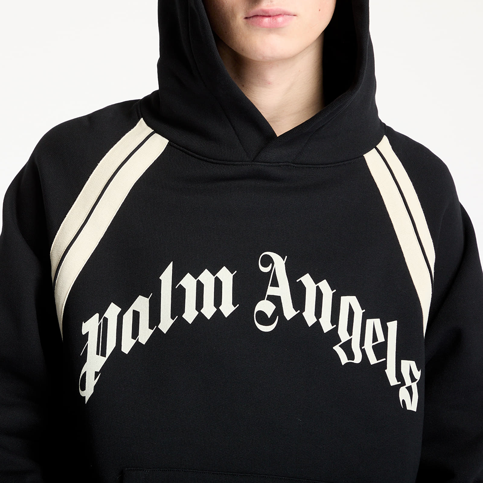 Hoodies and sweatshirts  Palm Angels Curved Logo Track Hoody Black/ Ivory