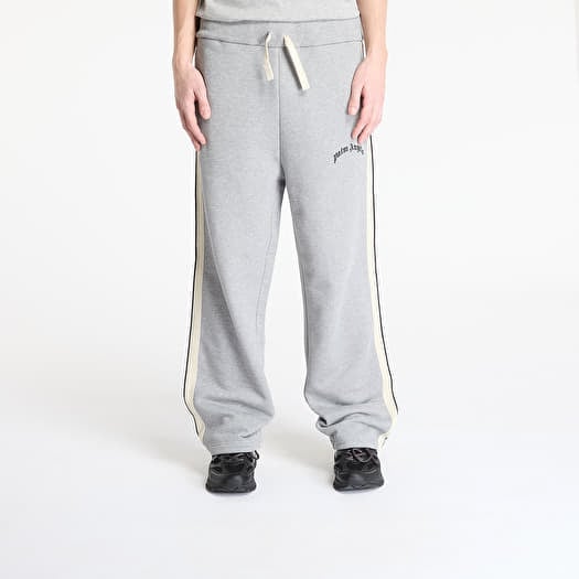 Palm Angels Curved Logo Track Sweatpants Grey Melange