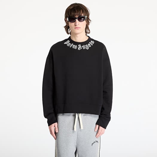 Palm Angels Neck Logo Crew Sweatshirt Black/ Off White