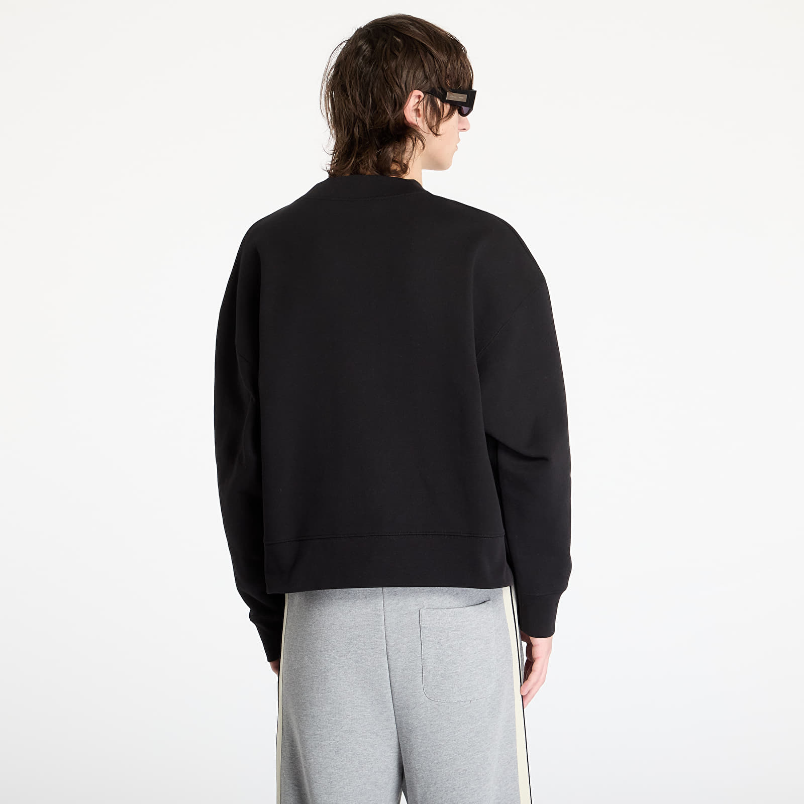 Kapucnis pulóverek és pulcsik Palm Angels Neck Logo Crew Sweatshirt Black/ Off White