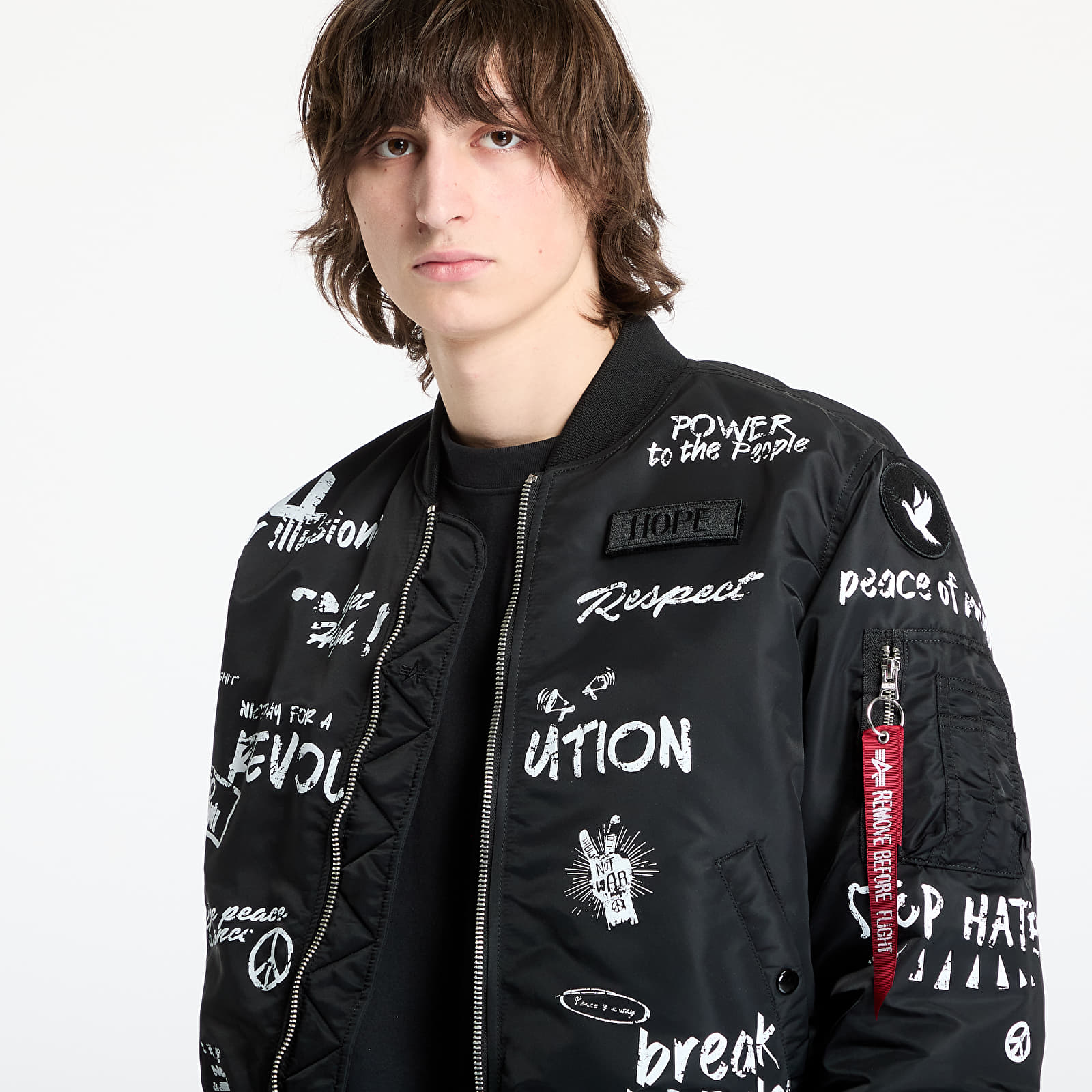 Casacos de homem Alpha Industries MA-1 Peace Black