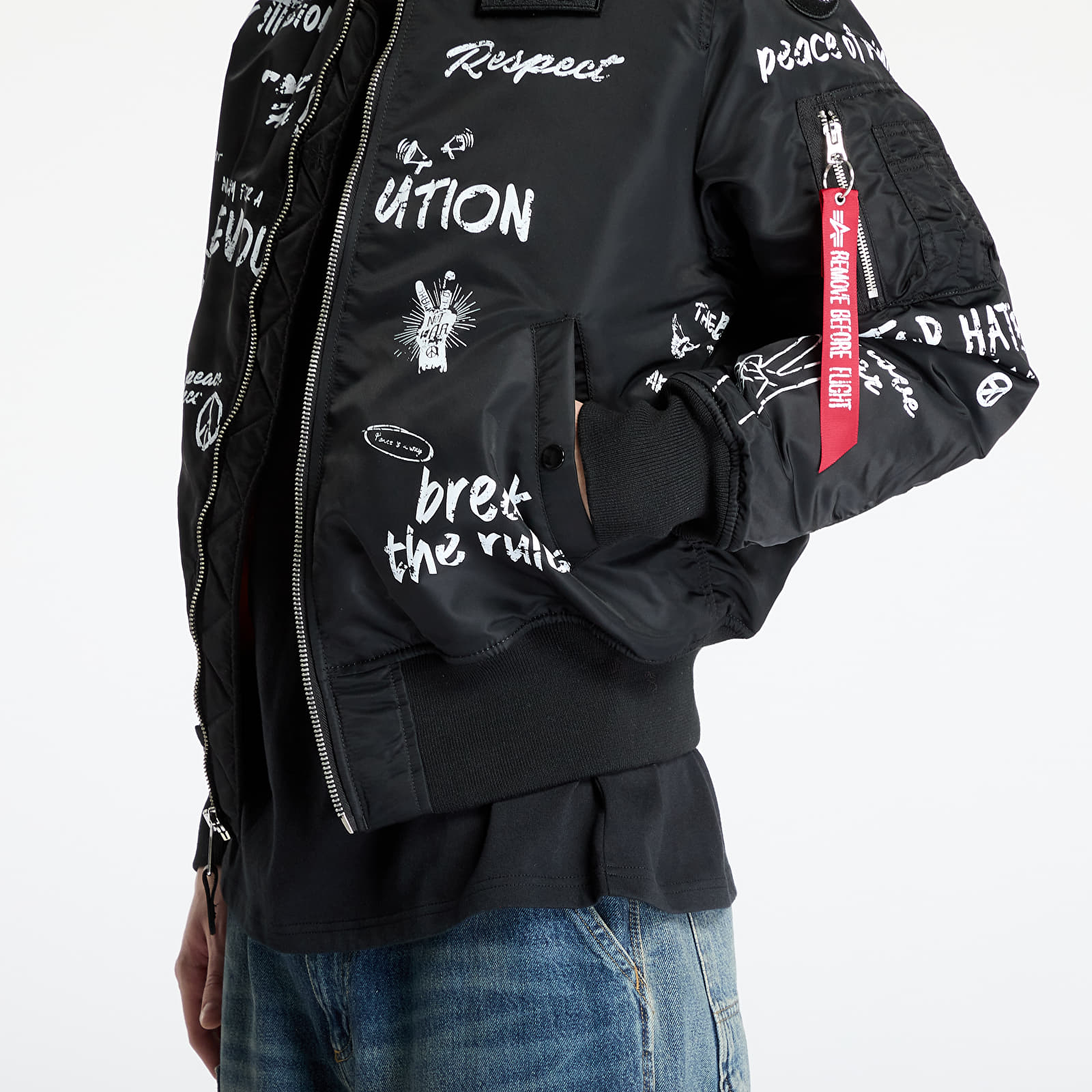 Casacos de homem Alpha Industries MA-1 Peace Black