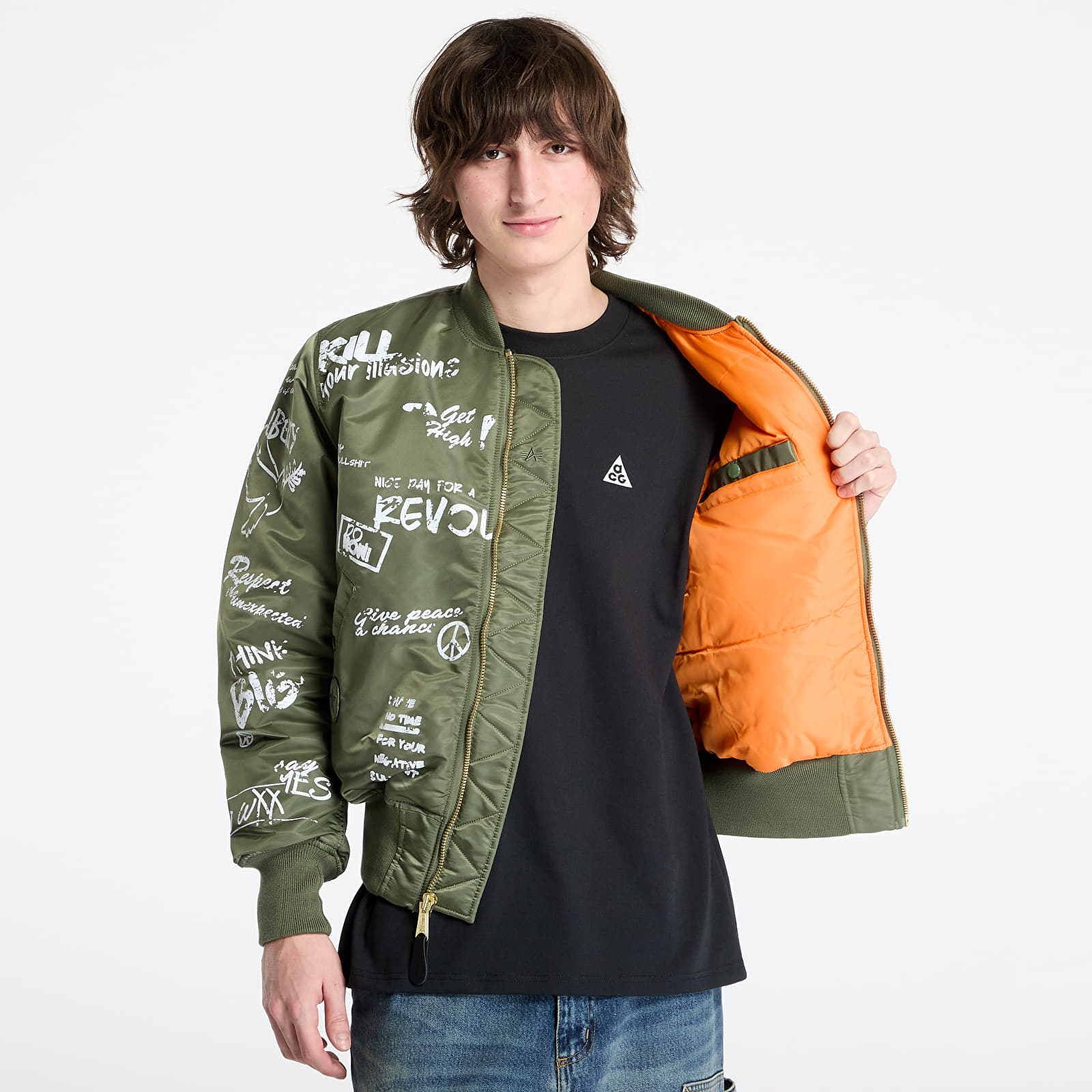 Pánske bundy Alpha Industries MA-1 Peace Sage Green