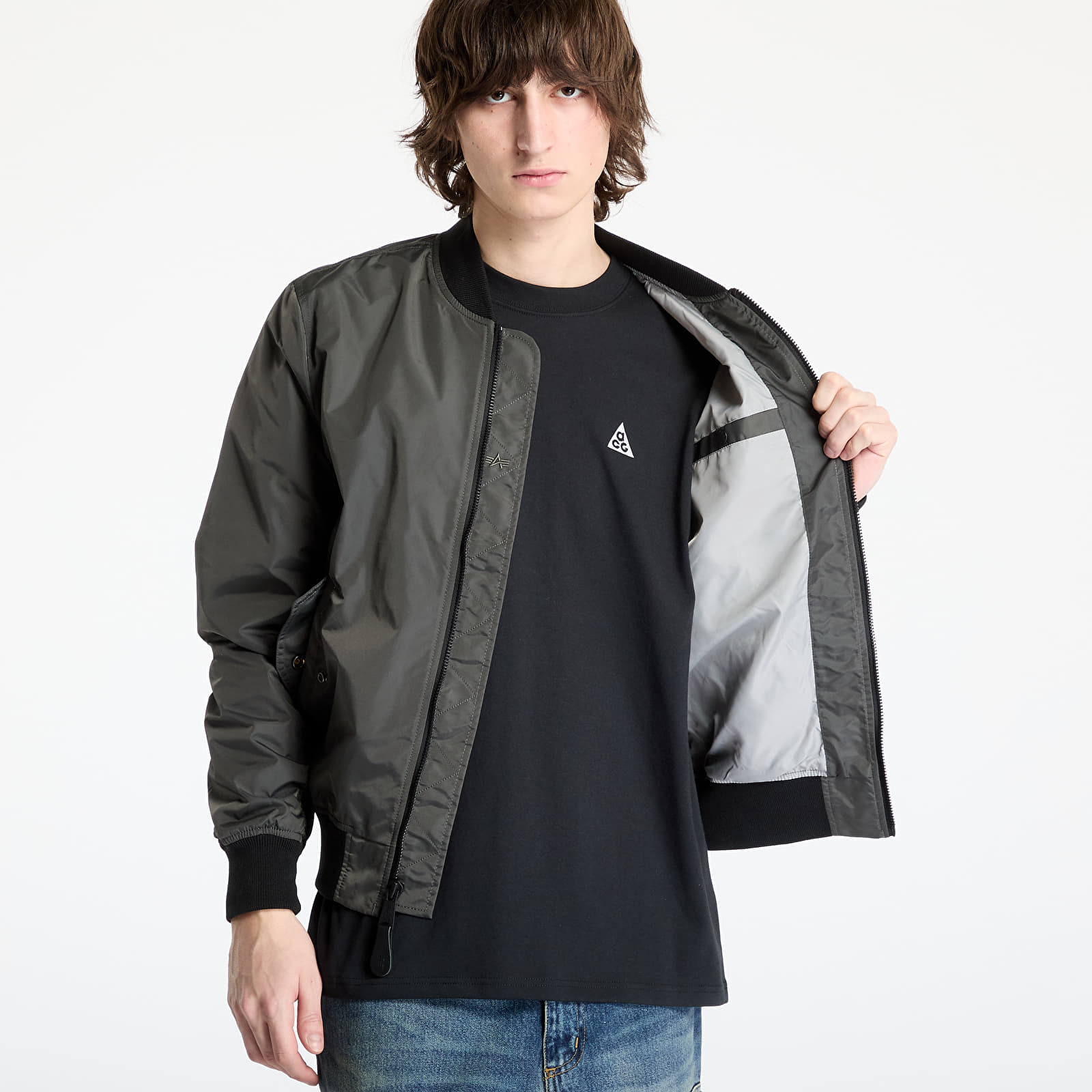 Pánske bundy Alpha Industries MA-1 TTC Two Tone Contrast Grey/ Black