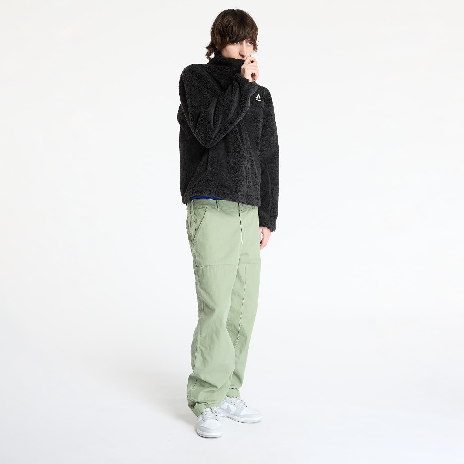 Férfi kapucnis pulcsik Nike ACG "Canwell Glacier" Men's Therma-FIT ADV Windproof Fleece Black/ Black/ Summit White