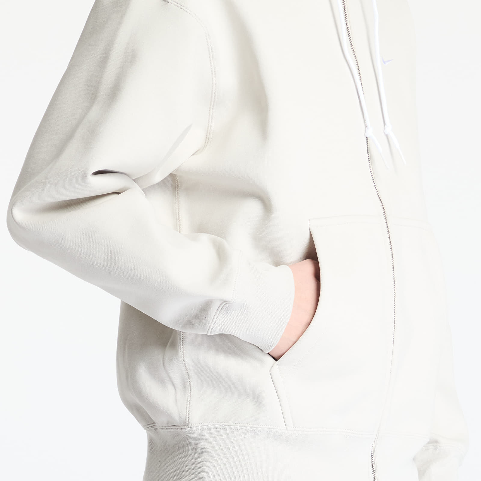 Vīriešu kapuces Nike Solo Swoosh Men's Full-Zip Hoodie Light Bone/ White
