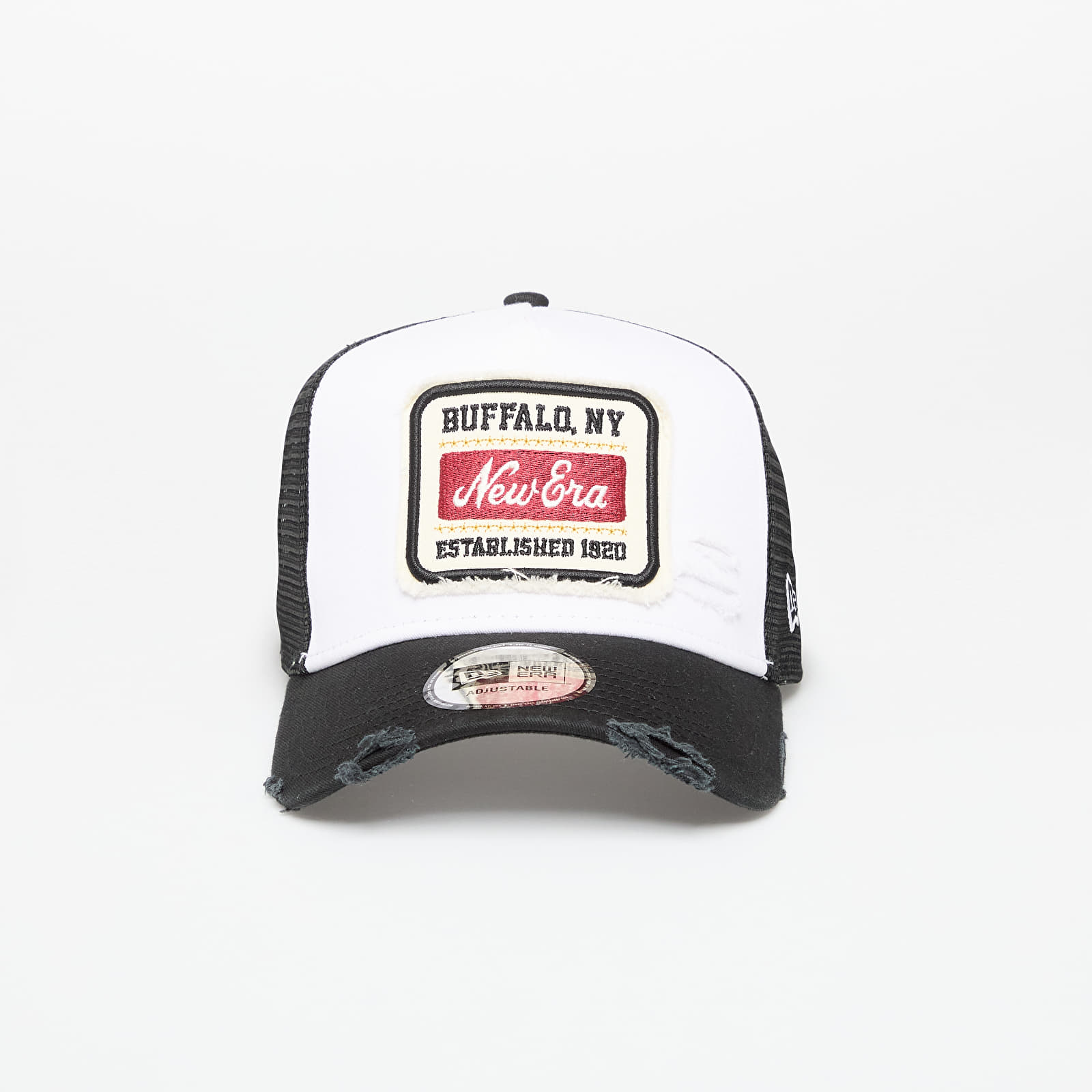 Sapkák New Era 9FORTY Patch Distressed A-Frame Trucker Adjustable Cap White/ Black