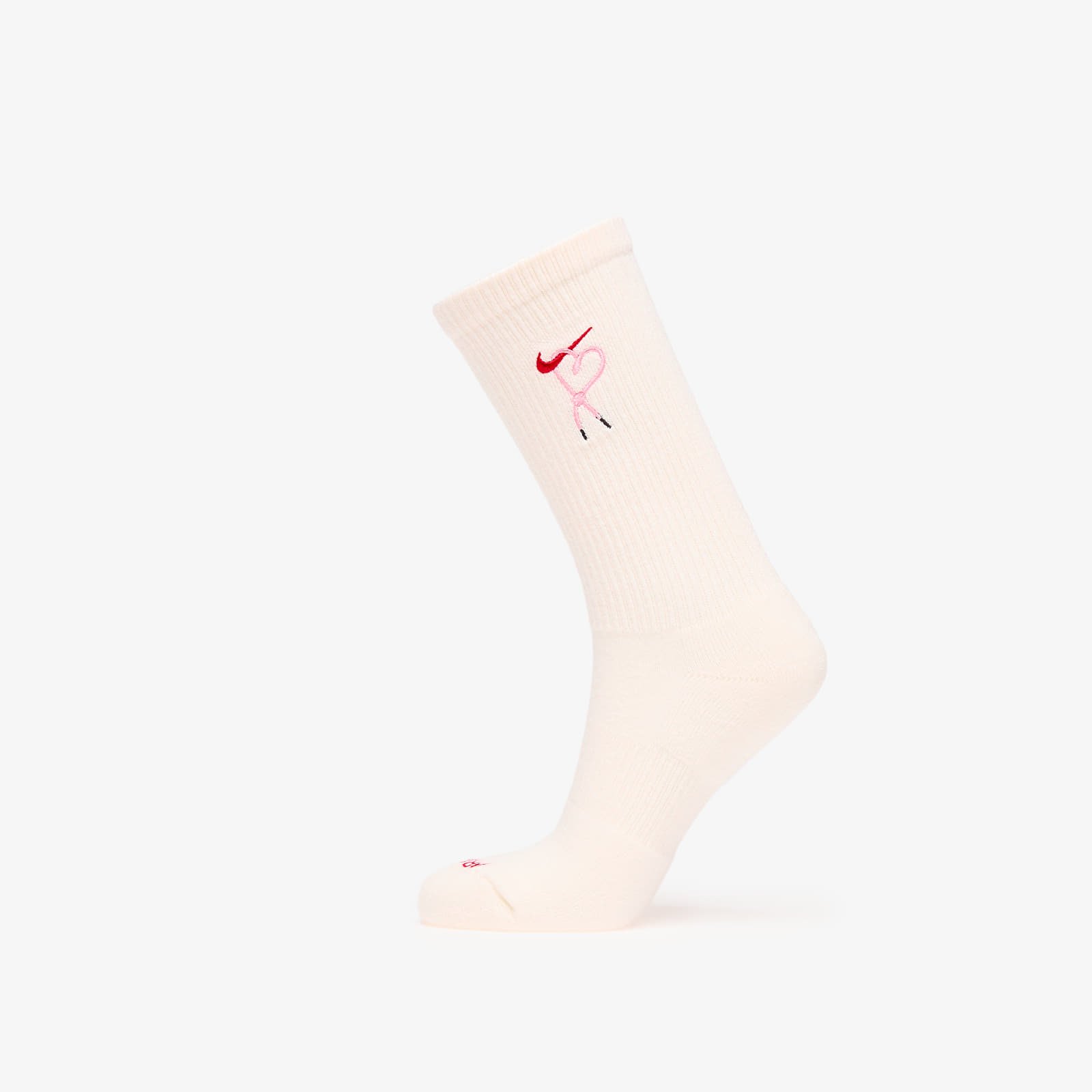 Șosete Nike Everyday Plus Dri-FIT Cushioned Crew Socks 1-Pack Sail/ Pink Foam/ University Red