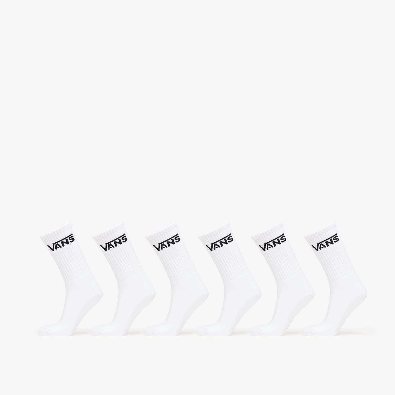 Vans Classic Crew Socks 6-Pack White 6.5-9