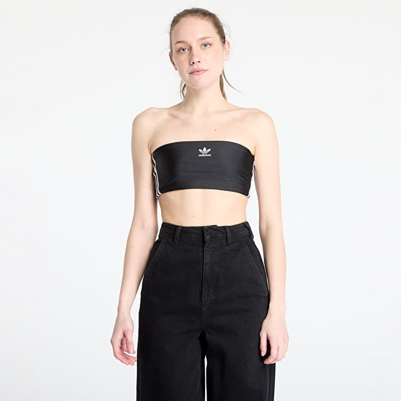Women's tops adidas 3 Stripes Tube Top Black (IX7823) | Footshop