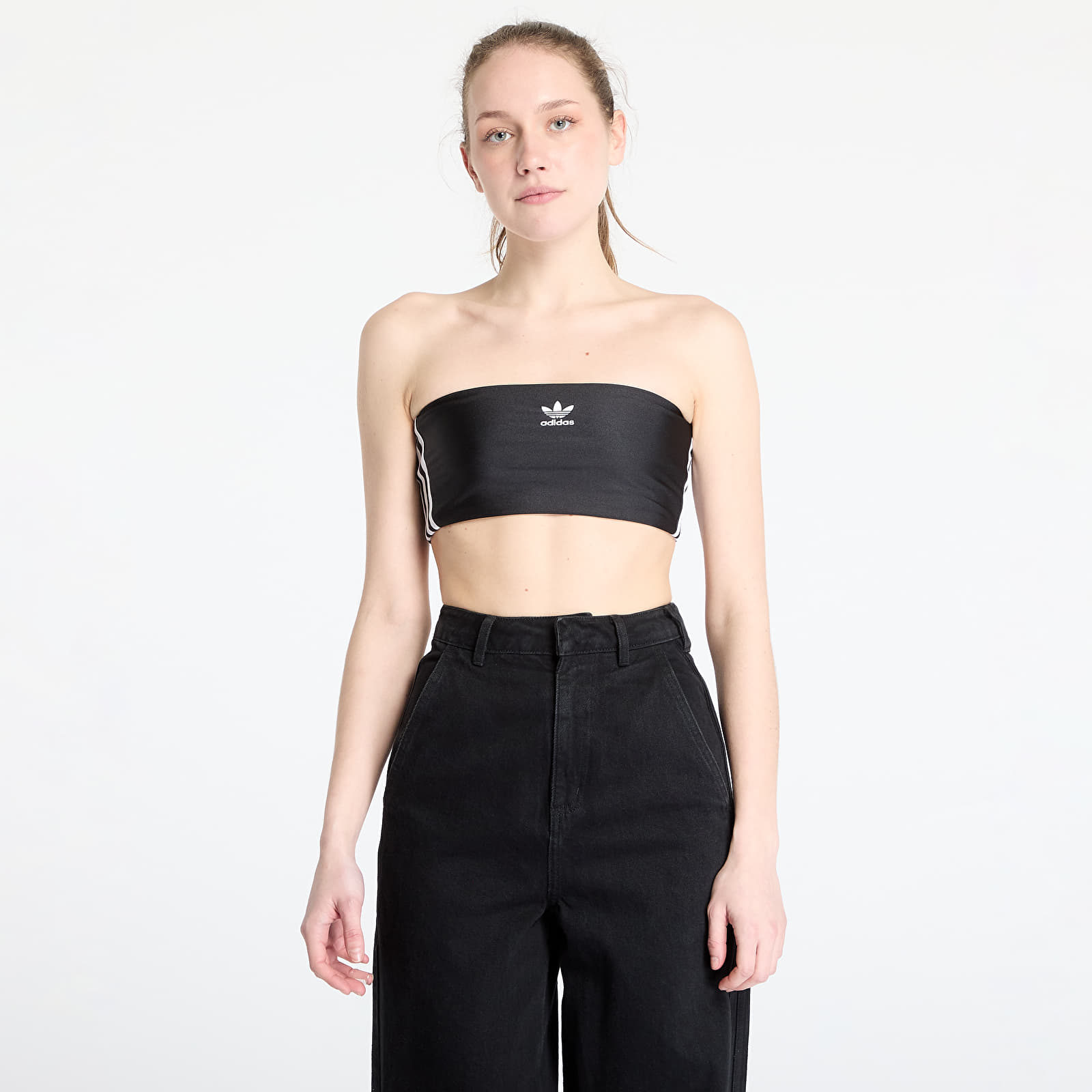 Dámské topy adidas 3 Stripes Tube Top Black