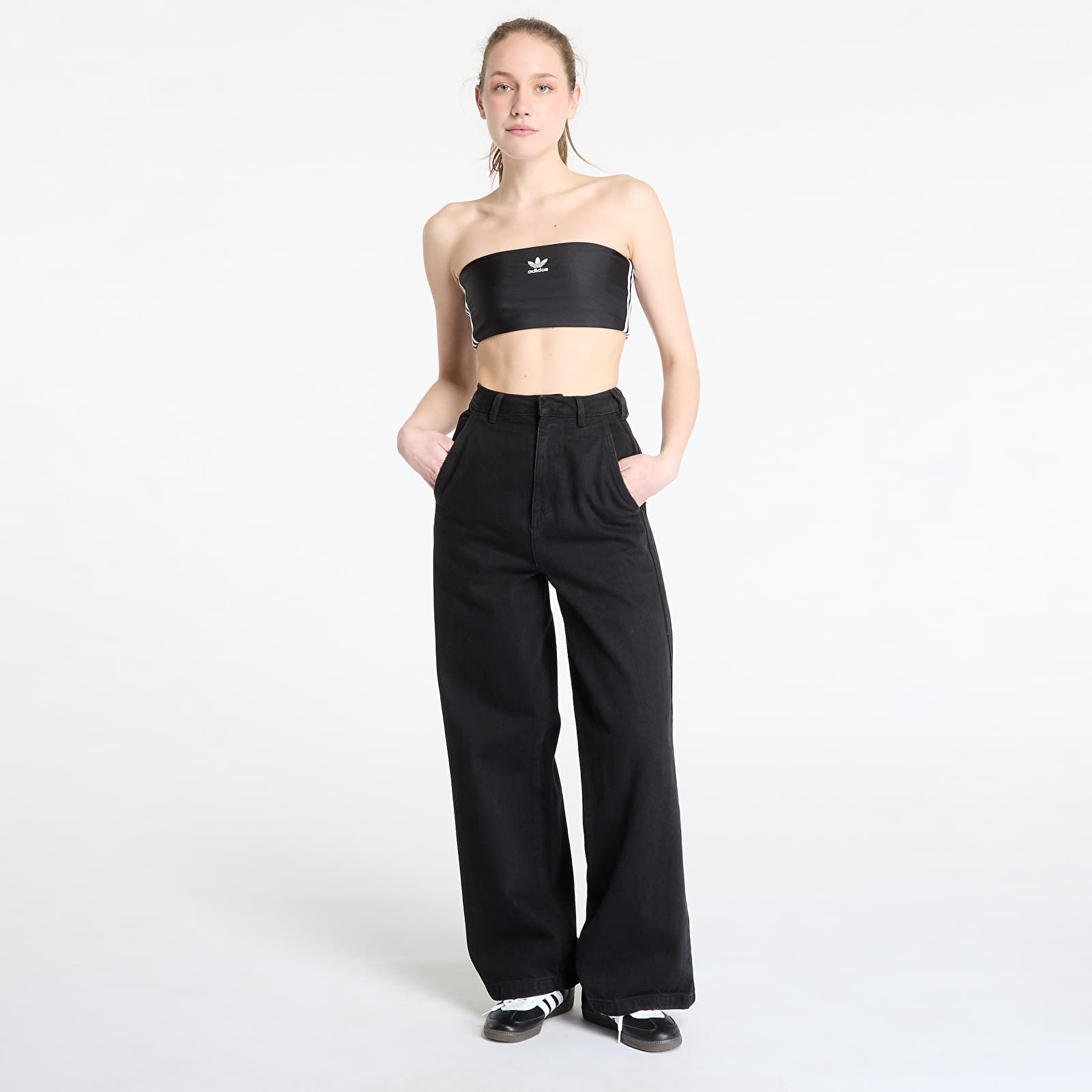 Dámské topy adidas 3 Stripes Tube Top Black