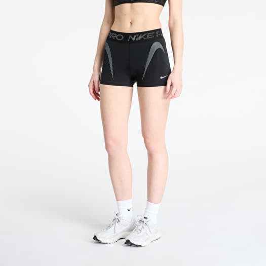 Nike Pro Women's Mid-Rise 3" Graphic Biker Shorts Black/ Cool Grey/ White