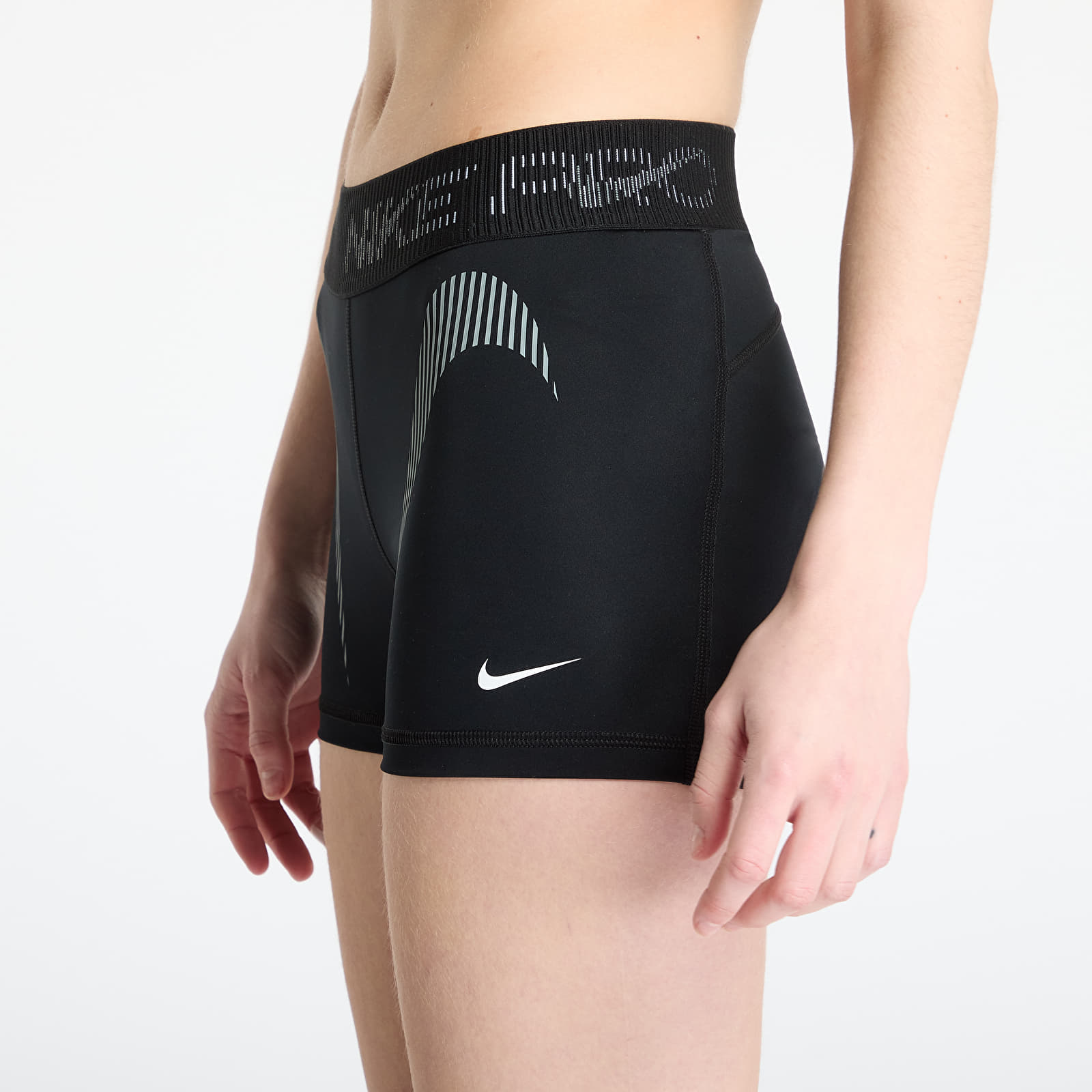 Pantaloncini donna Nike Pro Women's Mid-Rise 3" Graphic Biker Shorts Black/ Cool Grey/ White