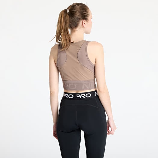 Topy Nike Pro Women's Dri-FIT Cropped Tank Top Mink Brown