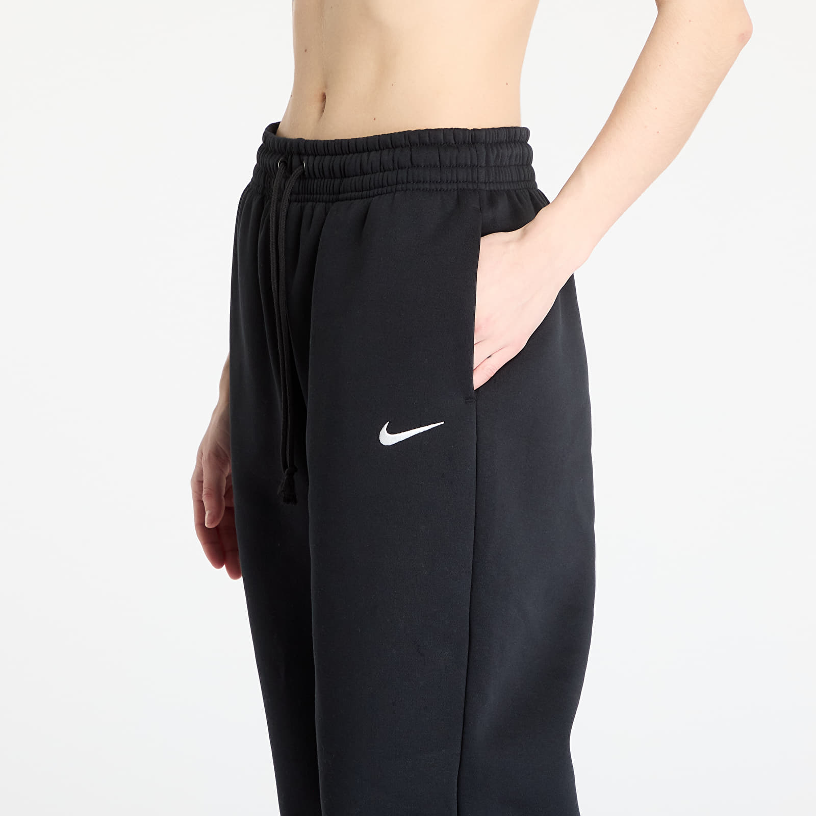 Tepláky Nike Sportswear Phoenix Fleece Women's High-Waisted Oversized Sweatpants Black/ Sail