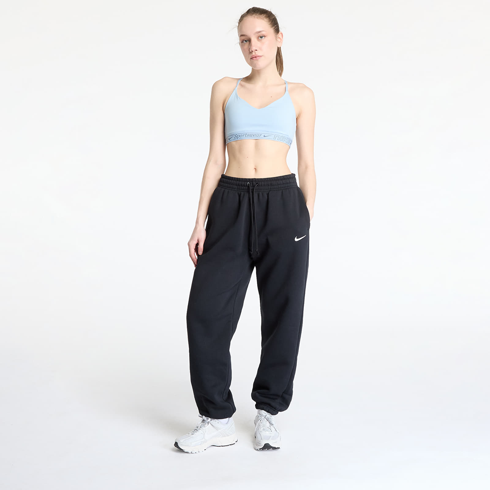 Tepláky Nike Sportswear Phoenix Fleece Women's High-Waisted Oversized Sweatpants Black/ Sail