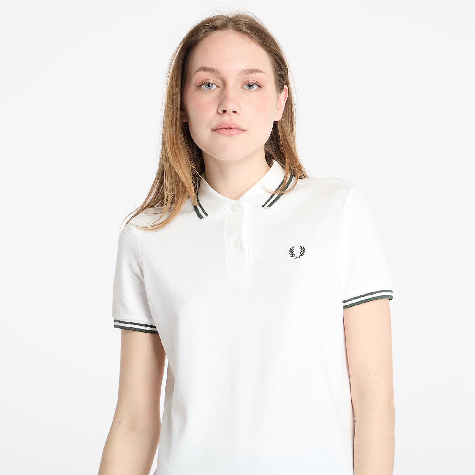 Ruhák FRED PERRY The Twin Tipped Dress Snow White/ Court Green