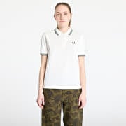 FRED PERRY Twin Tipped Shirt Snow White/ Court Green