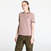 FRED PERRY Twin Tipped Shirt Dark Pink/ Navy