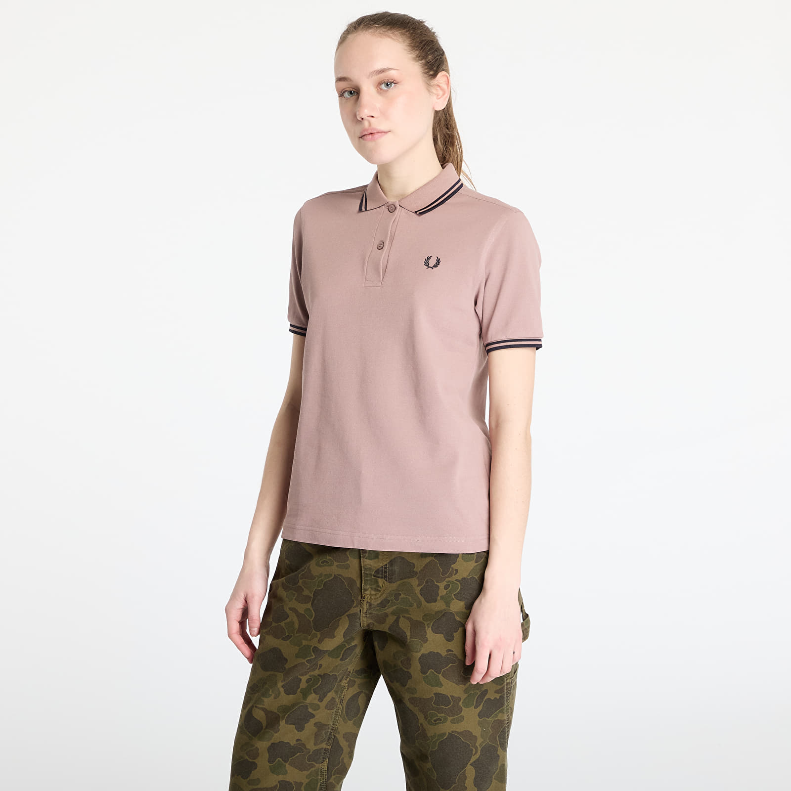 Trička FRED PERRY Twin Tipped Shirt Dark Pink/ Navy