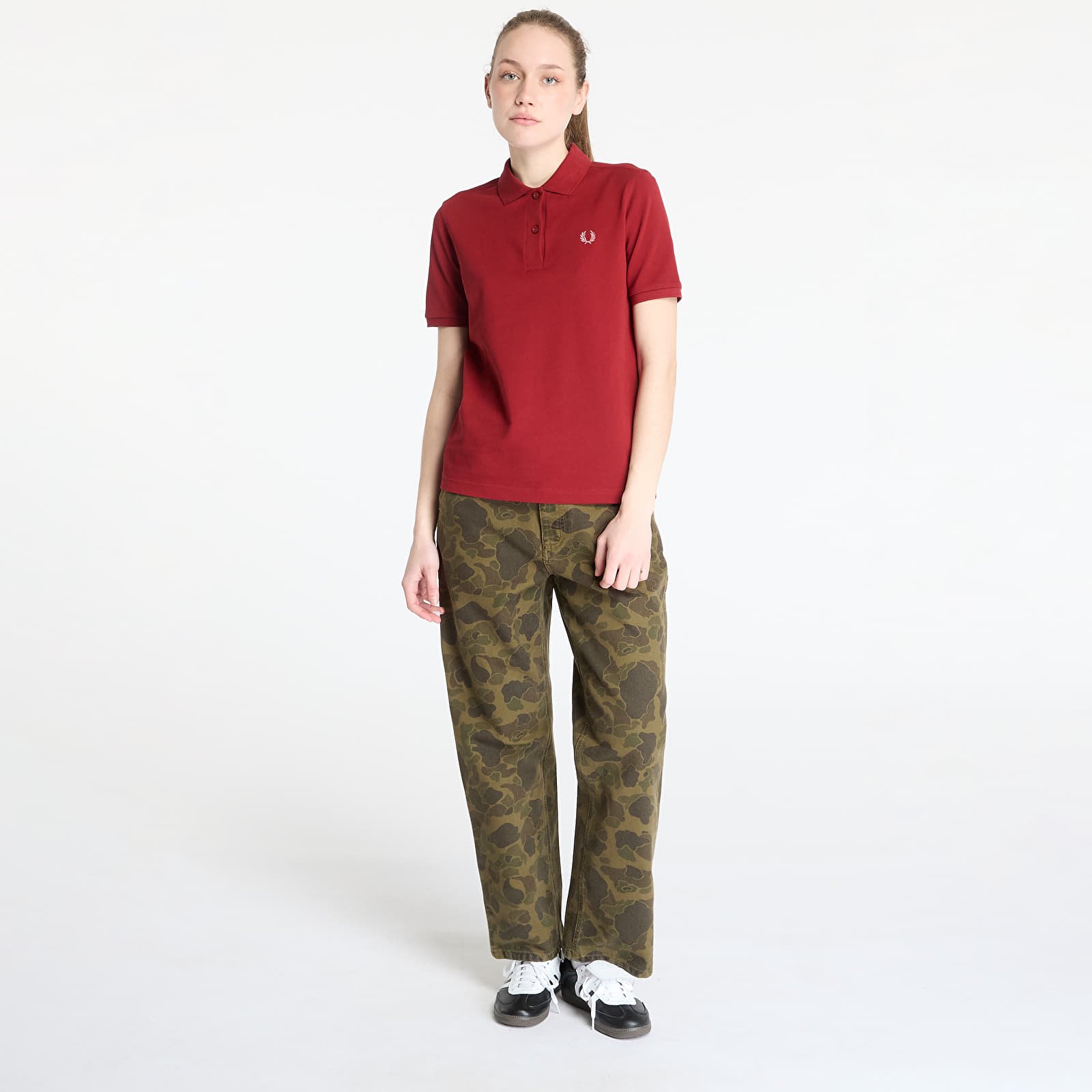 Trička FRED PERRY The Shirt Burnt Red / Putty Pink