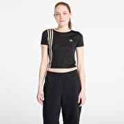 adidas Knitted 3 Stripe Short Tee Black