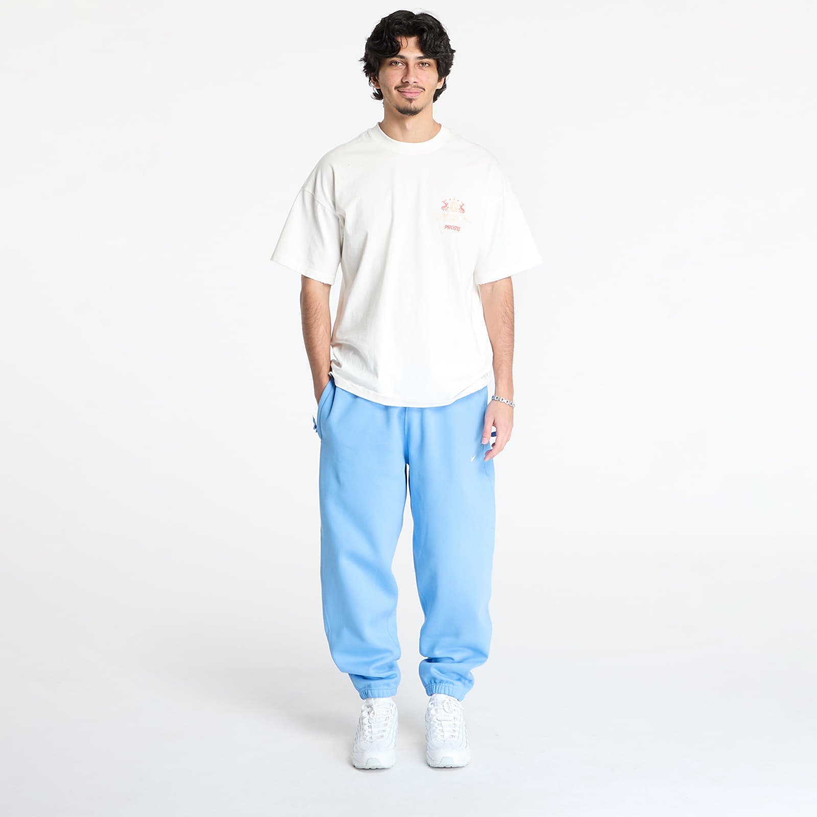 Tepláky Nike Solo Swoosh Men's Fleece Pants University Blue/ White