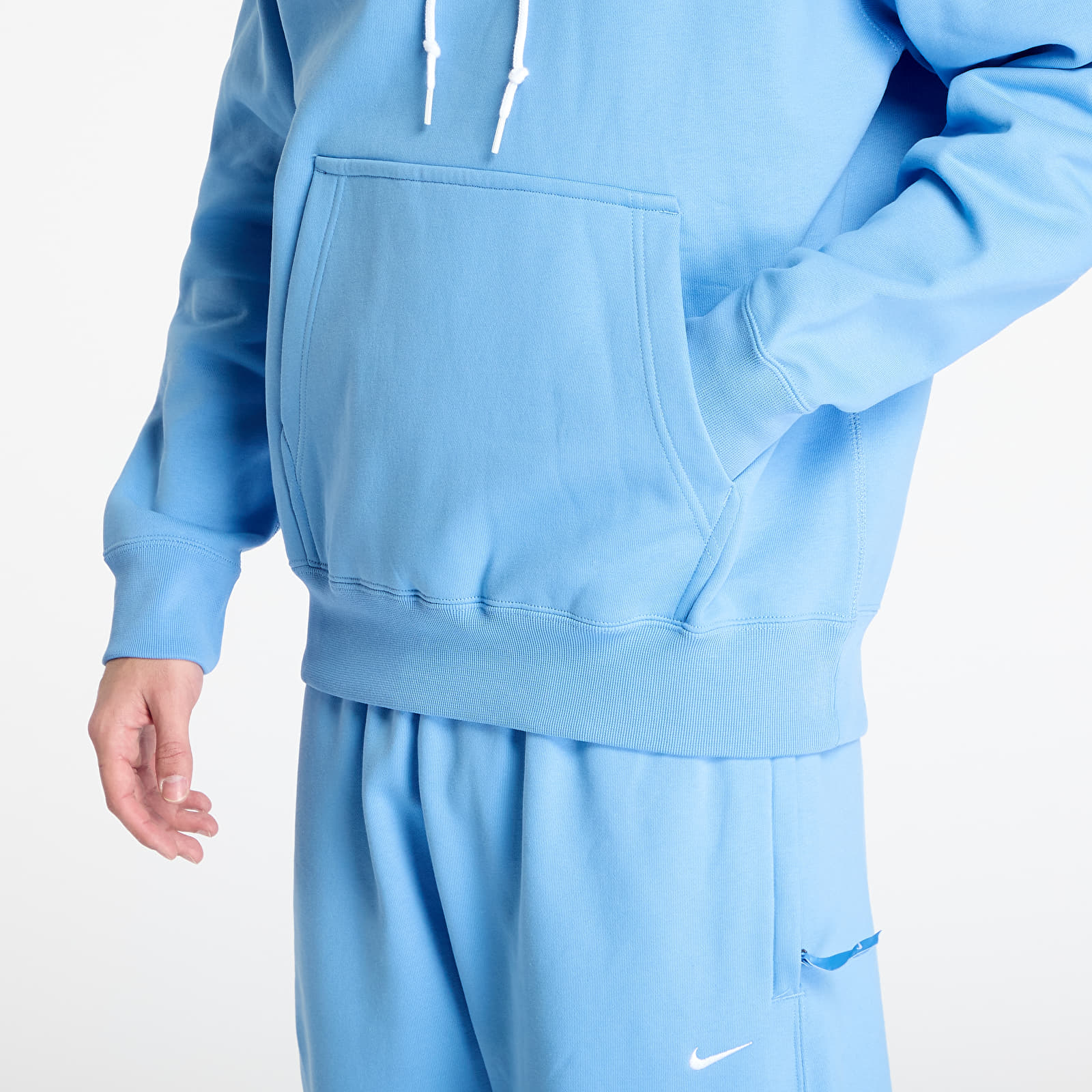 Mikiny Nike Solo Swoosh Men's Fleece Pullover Hoodie University Blue/ White