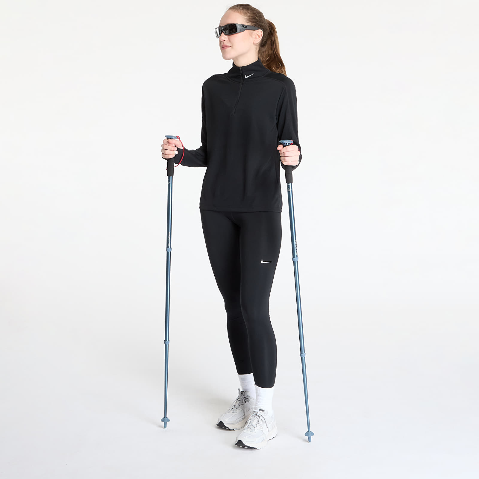Pólók Nike Pacer Women's Dri-FIT 1/4-Zip Running Top Black