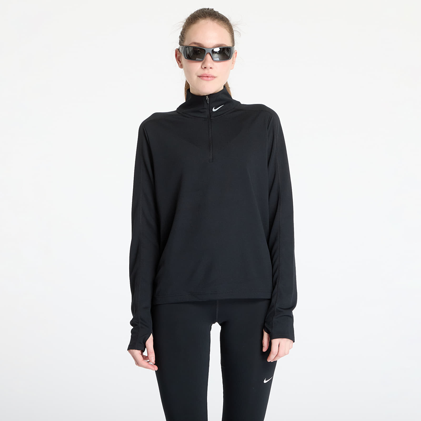 T-shirt Nike Pacer Women's Dri-FIT 1/4-Zip Running Top Black XS