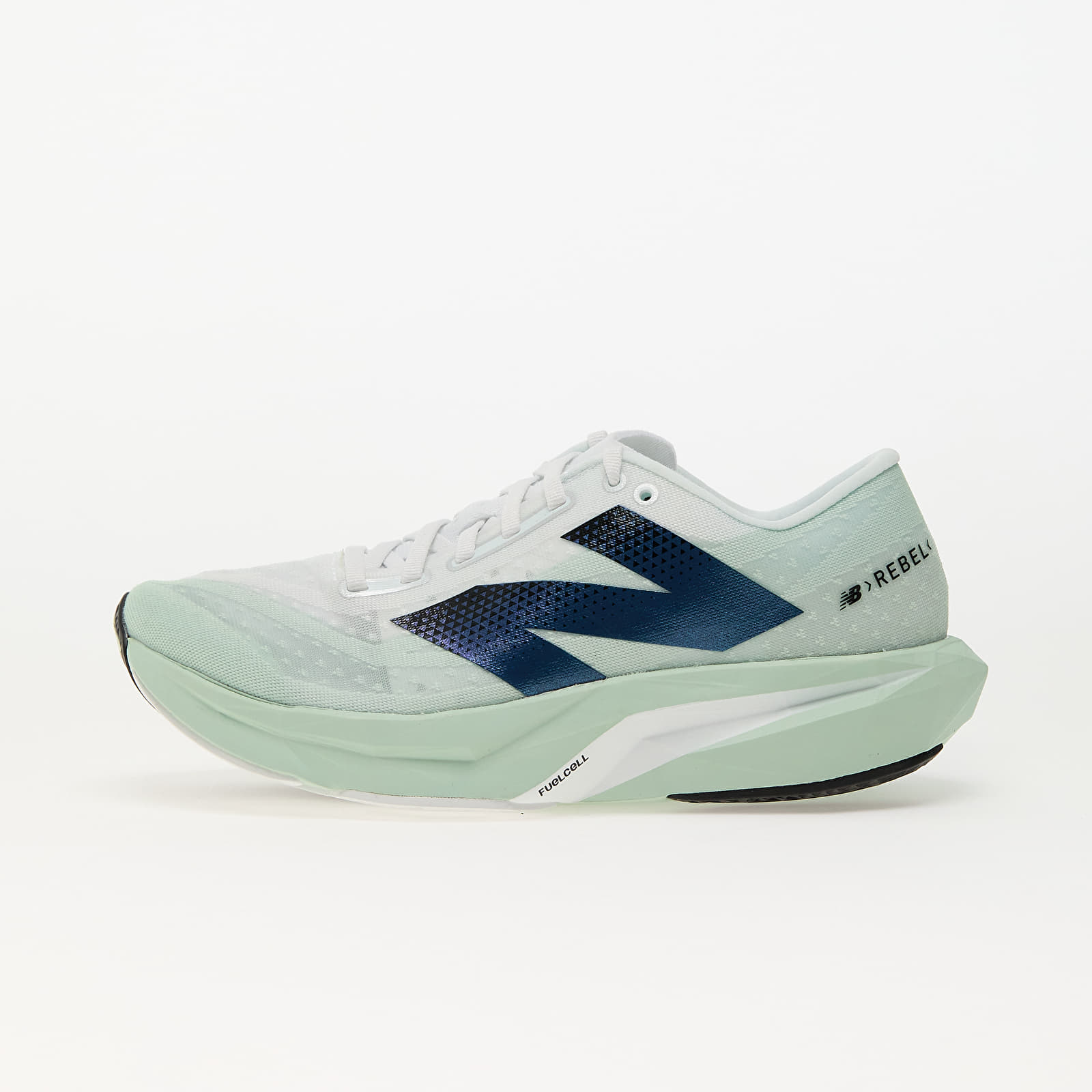 Pánské tenisky a boty New Balance FuelCell Rebel v4 White/ Light Green/ Blue