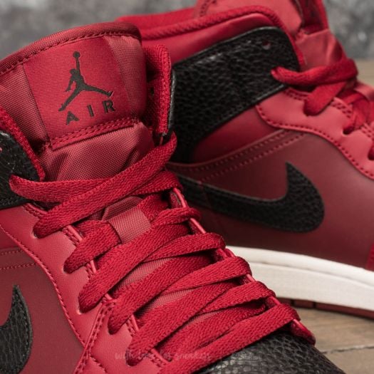 Nike air jordan 1 mid team red/black-summit white cheap