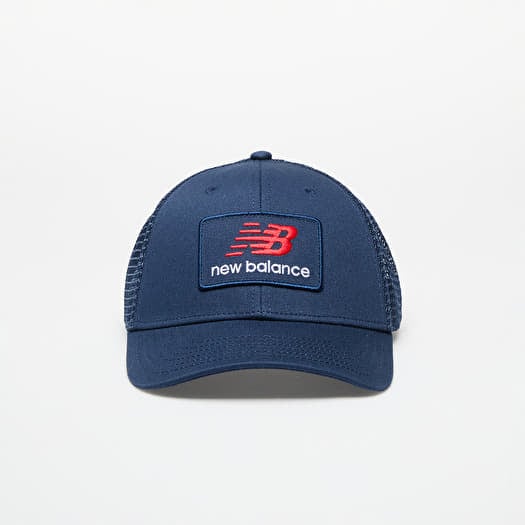 New Balance Stacked Patch Logo Trucker Cap Blue